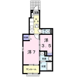 フロ－ラル南別府の物件間取画像